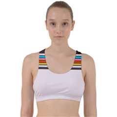 Vintage Stripes Back Weave Sports Bra by tmsartbazaar