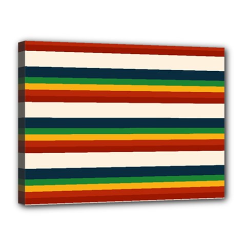 Rainbow Stripes Canvas 16  X 12  (stretched) by tmsartbazaar