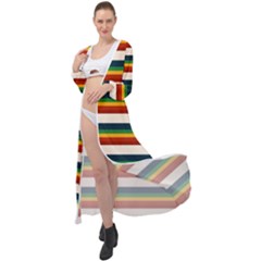 Rainbow Stripes Maxi Chiffon Beach Wrap by tmsartbazaar