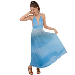 Aquamarine Backless Maxi Beach Dress