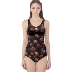 Zombie Eyes Pattern One Piece Swimsuit by SpinnyChairDesigns