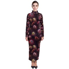 Zombie Eyes Pattern Turtleneck Maxi Dress