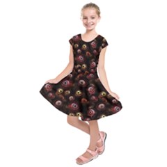 Zombie Eyes Pattern Kids  Short Sleeve Dress