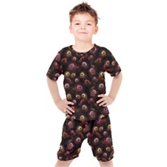 Zombie Eyes Pattern Kids  Tee And Shorts Set