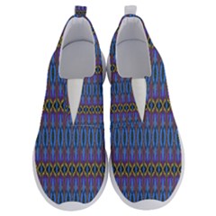Purple Blue Ikat Stripes No Lace Lightweight Shoes by SpinnyChairDesigns