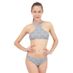 Grey Aliens Ufo High Neck Bikini Set by SpinnyChairDesigns