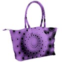 Abstract Black Purple Polka Dot Swirl Canvas Shoulder Bag View2