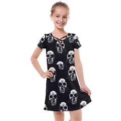 Black And White Skulls Kids  Cross Web Dress by SpinnyChairDesigns