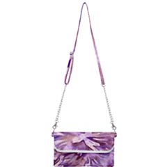 Plum Purple Abstract Floral Pattern Mini Crossbody Handbag by SpinnyChairDesigns