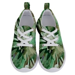 Green Brown Abstract Floral Pattern Running Shoes by SpinnyChairDesigns