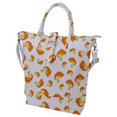 Orange Goldfish Pattern Buckle Top Tote Bag by SpinnyChairDesigns