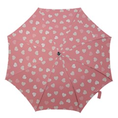 Cute Pink And White Hearts Hook Handle Umbrellas (medium) by SpinnyChairDesigns