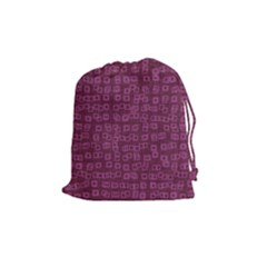 Plum Abstract Checks Pattern Drawstring Pouch (medium) by SpinnyChairDesigns