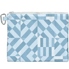 Truchet Tiles Blue White Canvas Cosmetic Bag (xxxl) by SpinnyChairDesigns