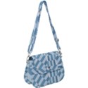 Truchet Tiles Blue White Saddle Handbag View1