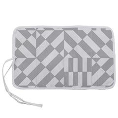 Truchet Tiles Grey White Pattern Pen Storage Case (s) by SpinnyChairDesigns