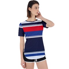 Casual Uniform Stripes Perpetual Short Sleeve T-shirt by tmsartbazaar