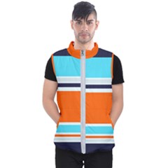 Tri Color Stripes Men s Puffer Vest by tmsartbazaar