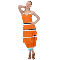 Tri Color Stripes Layered Bottom Dress by tmsartbazaar