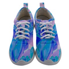 Ciclamen Flowers Blue Athletic Shoes by DinkovaArt