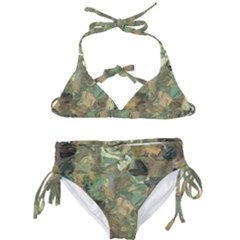 Earth Colors Abstract Art Kids  Classic Bikini Set by SpinnyChairDesigns