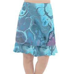 Blue Marble Abstract Art Fishtail Chiffon Skirt by SpinnyChairDesigns