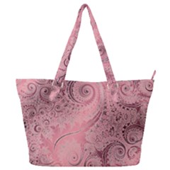 Orchid Pink And Blush Swirls Spirals Full Print Shoulder Bag by SpinnyChairDesigns