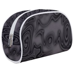 Dark Plum And Black Abstract Art Swirls Makeup Case (medium) by SpinnyChairDesigns