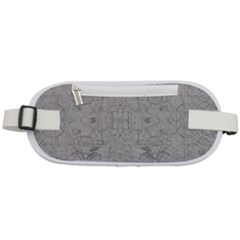 Silver Grey Decorative Floral Pattern Rounded Waist Pouch by SpinnyChairDesigns