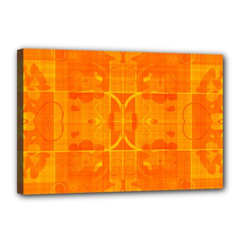 Orange Peel Abstract Batik Pattern Canvas 18  X 12  (stretched) by SpinnyChairDesigns