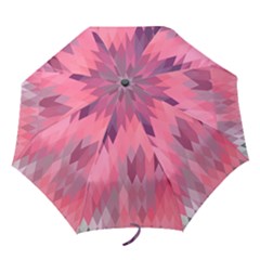 Pink Purple Diamond Pattern Folding Umbrellas by SpinnyChairDesigns