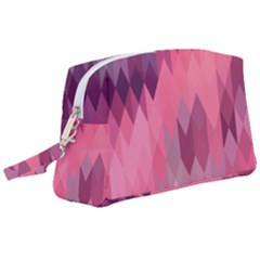 Pink Purple Diamond Pattern Wristlet Pouch Bag (large) by SpinnyChairDesigns