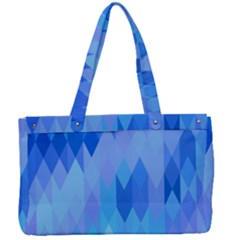 Aqua Blue Diamond Pattern Canvas Work Bag by SpinnyChairDesigns