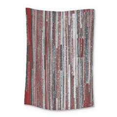 Abstract Grunge Stripes Red White Green Small Tapestry by SpinnyChairDesigns