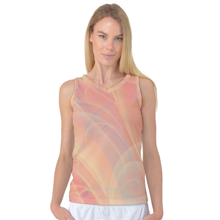 Coral Cream Abstract Art Pattern Women s Basketball Tank Top