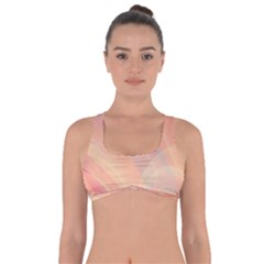 Coral Cream Abstract Art Pattern Got No Strings Sports Bra by SpinnyChairDesigns