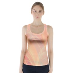 Coral Cream Abstract Art Pattern Racer Back Sports Top by SpinnyChairDesigns