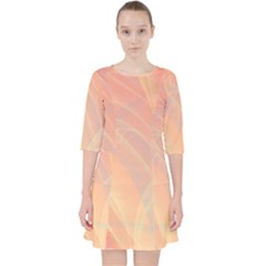Coral Cream Abstract Art Pattern Pocket Dress by SpinnyChairDesigns