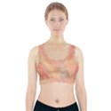 Coral Cream Abstract Art Pattern Sports Bra With Pocket View1