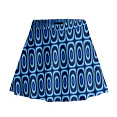 Abstract Blue Circles Mosaic Mini Flare Skirt by SpinnyChairDesigns
