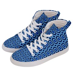 Abstract Blue Circles Mosaic Women s Hi-top Skate Sneakers by SpinnyChairDesigns