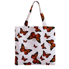 Monarch Butterflies Zipper Grocery Tote Bag by SpinnyChairDesigns