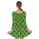 Green Four Leaf Clover Pattern Long Sleeve Skater Dress View2
