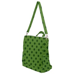 Green Four Leaf Clover Pattern Crossbody Backpack by SpinnyChairDesigns