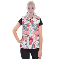 Floral  Women s Button Up Vest by Sobalvarro