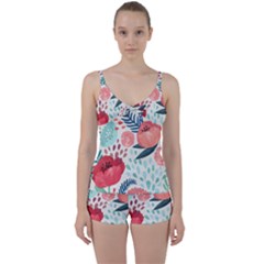 Floral  Tie Front Two Piece Tankini by Sobalvarro