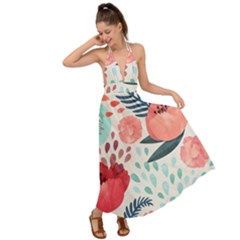 Floral  Backless Maxi Beach Dress by Sobalvarro