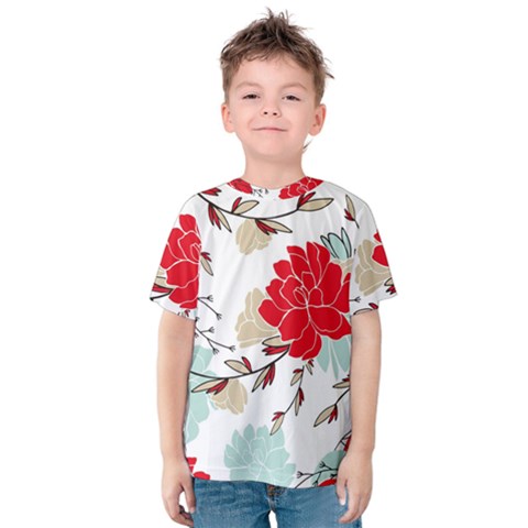 Floral Pattern  Kids  Cotton Tee by Sobalvarro