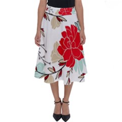 Floral Pattern  Perfect Length Midi Skirt by Sobalvarro