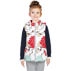 Floral Pattern  Kids  Hooded Puffer Vest by Sobalvarro